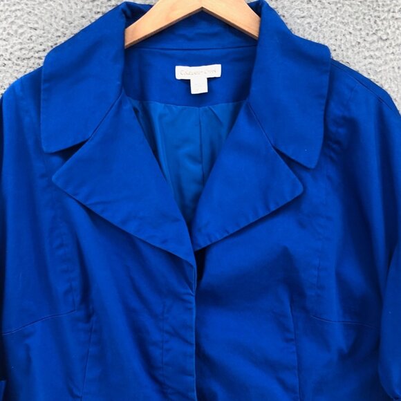Coldwater Creek Blazer Womens 20 22 Blue Cuffed 3/4 Sleeve Button Office Work* - Picture 2 of 11
